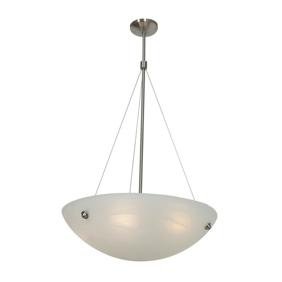 Picture of 240w (4 x 60) Noya E-26 A-19 Incandescent Dry Location Brushed Steel White Cable Pendant 35"x28"Ø24" (CAN 1.25"Ø5.25")