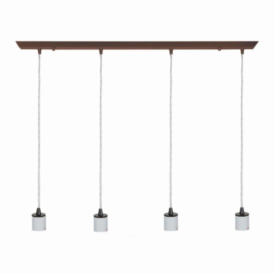 Picture of 240w (4 x 60) Quadra E-26 A-19 Incandescent Dry Location Oil Rubbed Bronze Bar Pendant Assembly