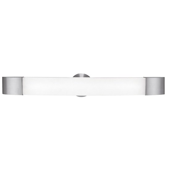 Picture of 24w Aspen Bi-Pin T-5 HO Linear Fluorescent Damp Location Brushed Steel Opal Vanity & Wall Fixture (CAN 24.1"x2.6"x1.25"Ø4.4")