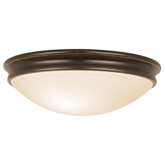 Foto para 24w Atom Module Damp Location Oil Rubbed Bronze Opal Dimmable LED Flush-mount (CAN 1.6"Ø14")