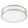 Picture of 24w Conga Module Damp Location Brushed Steel Opal Dimmable LED Flush-Mount