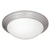 Foto para 24w Strata Module Damp Location Brushed Steel Opal Dimmable LED Flush-mount