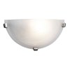 Picture of 60w Mona E-26 A-19 Incandescent Dry Location Brushed Steel Alabaster Wall Sconce (CAN 9.6"x4.75"x0.9")