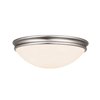 Foto para 100w Atom E-26 A-19 Incandescent Damp Location Brushed Steel Opal Flush-Mount (CAN 1.6"Ø10.5")