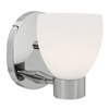 Foto para 60w Frisco E-26 A-19 Incandescent Damp Location Chrome Opal Wall & Vanity (CAN 6"x4.6"x0.6")