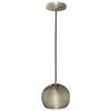 Foto para 50w Retro GU-10 PAR-36 ESD 111 Halogen Dry Location Brushed Steel Ball Pendant (CAN 0.9"Ø4.5")