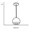 Picture of 50w Retro GU-10 PAR-36 ESD 111 Halogen Dry Location Brushed Steel Ball Pendant (CAN 0.9"Ø4.5")