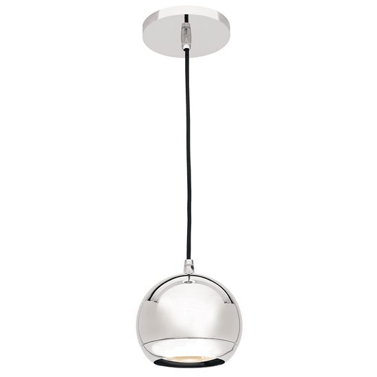 Foto para 50w Retro GU-10 PAR-36 ESD 111 Halogen Dry Location Chrome Ball Pendant (CAN 0.9"Ø4.5")