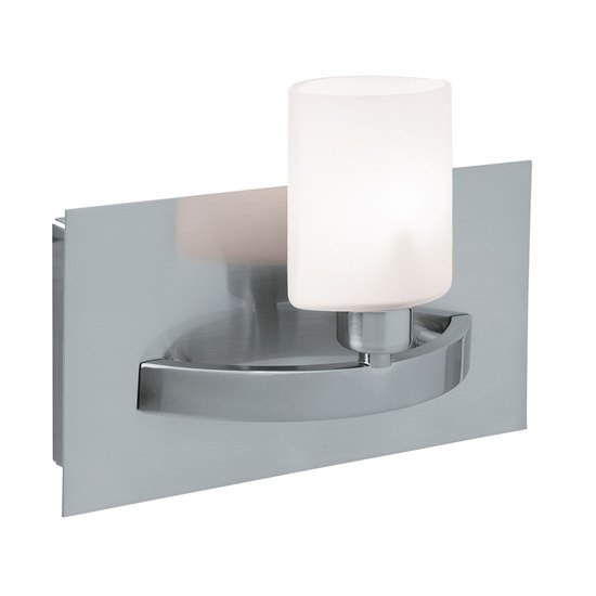 Foto para 40w Cosmos G9 G9 Halogen Damp Location Brushed Steel Opal Wall Fixture (CAN 8.25"x4.25")