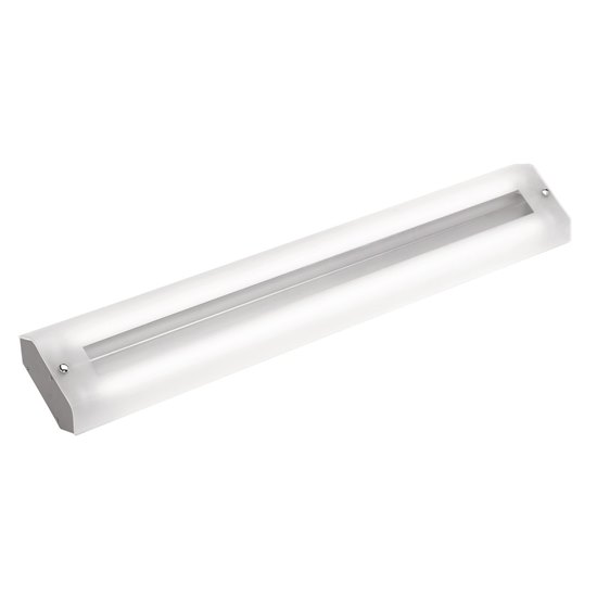 Picture of 48w (2 x 24) Tahoe Bi-Pin T-5 HO Linear Fluorescent Dry Location Brushed Steel Frosted Wall & Ceiling Fixture (CAN 24.2"x4.2"x2.25")