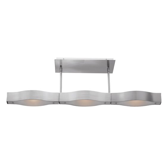 Picture of 300w (3 x 100) Titanium R7s J-78 Halogen Dry Location Brushed Steel Frosted Semi-Flush or Pendant (CAN 13.75"x4.4"x0.75")