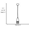 Picture of 60w Tomahawk E-26 A-19 Incandescent Dry Location Brushed Steel Steel Pendant (CAN 0.9"Ø4.5")