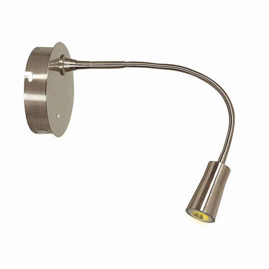 Picture of 3w Epiphanie Module LED Dry Location Brushed Steel Gooseneck Wall Lamp (CAN 0.9"Ø5")