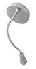 Picture of 3w Epiphanie Module LED Dry Location Brushed Steel Gooseneck Wall Lamp (CAN 0.9"Ø5")