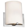 Picture of 26w (2 x 13) Cobalt GU-24 Spiral Fluorescent Damp Location Brushed Steel Opal Wall Sconce (CAN 9.25"x8.25"x0.5")