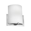 Foto para 26w (2 x 13) Cobalt GU-24 Spiral Fluorescent Damp Location Brushed Steel Opal Wall Sconce (CAN 9.25"x8.25"x0.5")