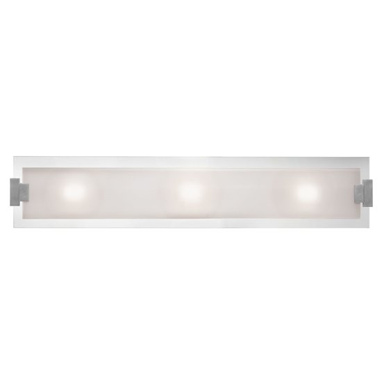 Picture of 300w (3 x 100) Plasma R7s J-118 Halogen Damp Location Brushed Steel Frosted Vanity & Wall Fixture (CAN 33.1"x4.5"x1.75")