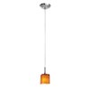 Foto para 40w Delta G9 G9 Halogen Dry Location Brushed Steel Amber Line Voltage Pendant with Hermes Glass