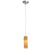 Picture of 40w Delta G9 G9 Halogen Dry Location Brushed Steel Amber Line Voltage Pendant with Anari Silk (l) Glass