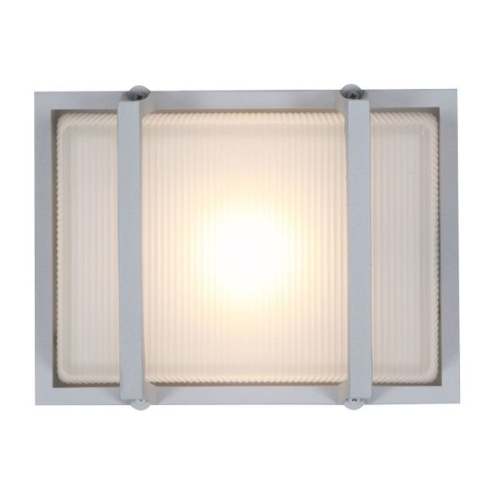 Picture of 60w Neptune E-26 A-19 Incandescent Satin Ribbed Frosted Marine Grade Wet Location Wall Fixture (CAN 7"x4.6")