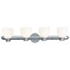 Foto para 72w (4 x 18) Frisco GU-24 Spiral Fluorescent Damp Location Brushed Steel Opal Wall & Vanity (CAN 35"x2"x0.88"Ø4.75")