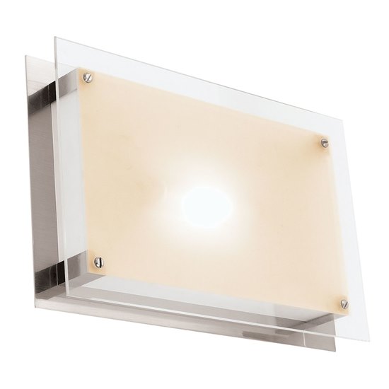 Foto para 36w (2 x 18) Vision G24q-2 Quad Fluorescent Damp Location Brushed Steel Frosted Flush-Mount 10"x15.5"x3.25" (CAN 11.75"x6"x1.25")