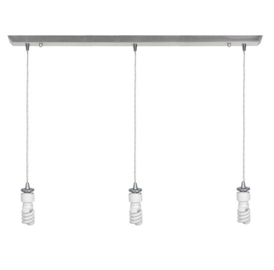 Picture of 54w (3 x 18) Trinity GU-24 Spiral Fluorescent Dry Location Brushed Steel Energy Star Bar Pendant Assembly