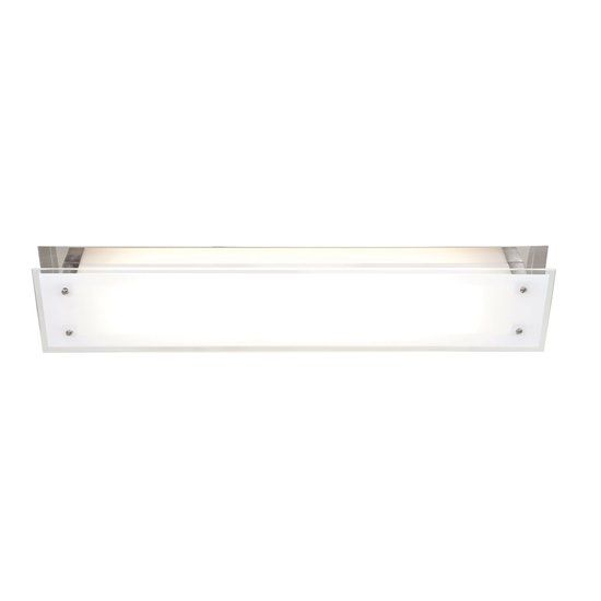 Picture of 24w Vision Bi-Pin T-5 HO Linear Fluorescent Damp Location Brushed Steel Frosted Fluorescent Ceiling Wall Fixture (CAN 22.9"x4.4"x1.4")