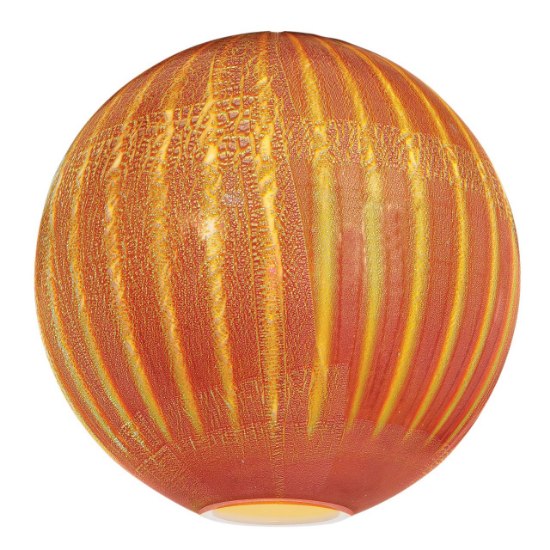 Picture of Safari Silver Amber Ribbed Opaline Italian Hand Blown Art Safari Opaline Glass Shade