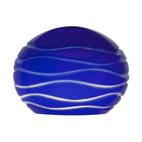 Foto para Sphere Blue Lined Etched Glass Shade