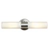 Picture of 26w (2 x 13) Cobalt GU-24 Spiral Fluorescent Damp Location Brushed Steel Opal Wall Fixture (CAN 0.75"Ø5")