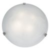 Picture of 39w (3 x 13) Mona GU-24 Spiral Fluorescent Damp Location Brushed Steel Alabaster Flush-Mount (CAN Ø17.5")