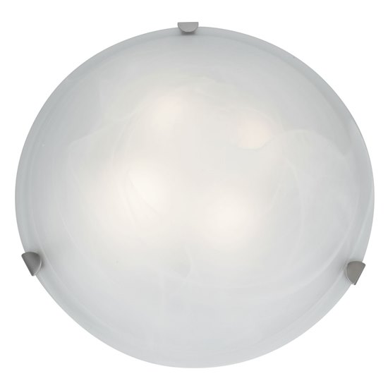 Foto para 39w (3 x 13) Mona GU-24 Spiral Fluorescent Damp Location Brushed Steel WH Flush-Mount (CAN Ø17.5")