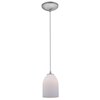 Foto para 100w Bordeaux Glass Pendant E-26 A-19 Incandescent Dry Location Brushed Steel Opal Glass 7.5"Ø5.25" (CAN 1.25"Ø5.25")