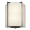 Picture of 16w Vector Module 90Plus CRI Damp Location Brushed Steel Opal 2 Light Wall Fixture (OA HT 11.25)