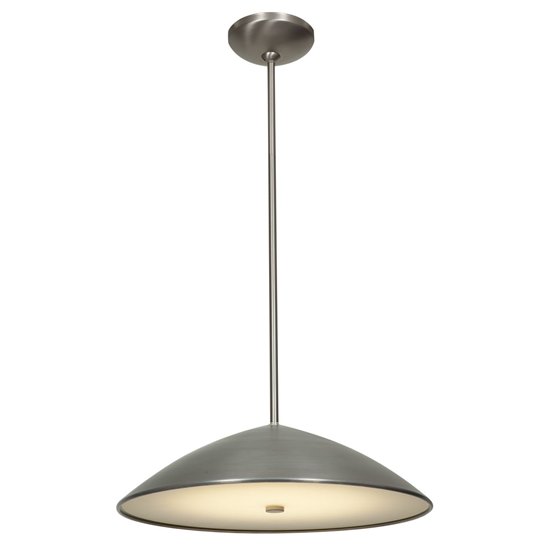 Picture of 39w (3 x 13) Stealth GU-24 Spiral Fluorescent Damp Location Brushed Steel Frosted - Spherical Pendant (CAN 1.5"Ø5.25")