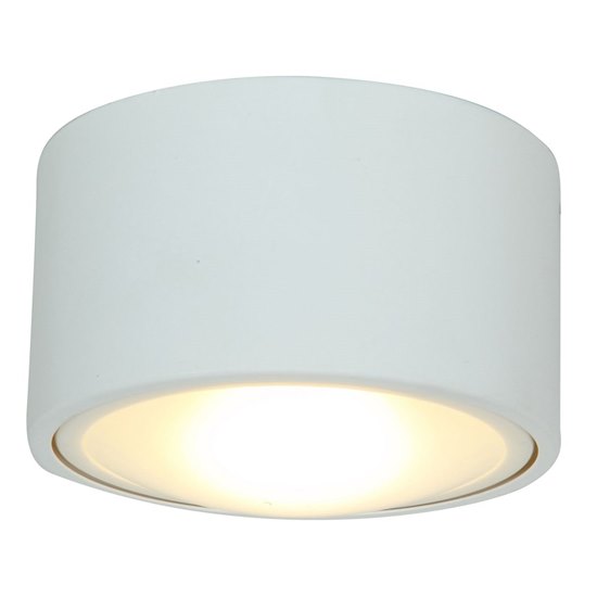 Foto para 13w Ares GX-53 80CRI LED Damp Location White Dimmable Led Flush Or Wall Mount (OA HT 3) (CAN Ø5.25")