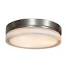 Picture of 30w Solid Module 90Plus CRI Damp Location Brushed Steel Opal - Round Dimmable Solid Glass Led Flush-Mount (OA HT 3.5)