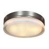 Foto para 30w Solid Module 90Plus CRI Damp Location Brushed Steel Opal - Round Dimmable Solid Glass Led Flush-Mount (OA HT 3.5)