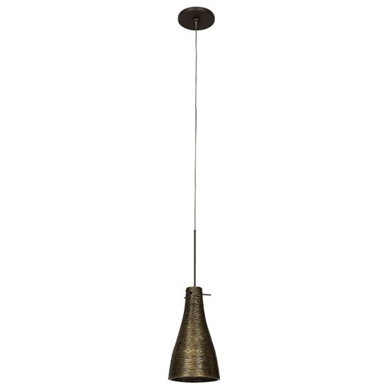 Picture of 35w Cavo GY6.35 Bi-Pin Halogen Dry Location Bronze Gold Italian Wire Glass Uj Mini Pendant Including Low Profile Mono-Pod (CAN 0.5"Ø4.5")