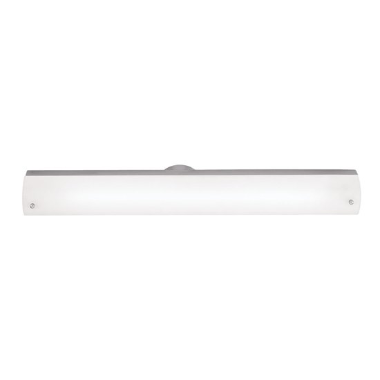 Foto para 24w Vail Bi-Pin T-5 HO Linear Fluorescent Damp Location Brushed Steel Opal Wall Vanity Fixture 25.5"x4.25" (OA HT 4.25) (CAN 25.5"x3"x1.25"Ø4.4")