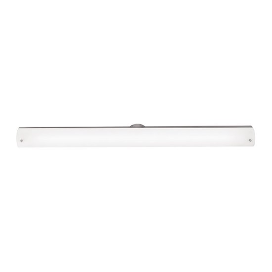 Foto para 39w Vail Bi-Pin T-5 HO Linear Fluorescent Damp Location Brushed Steel Opal Wall Vanity Fixture 37.5"x4.25" (OA HT 4.25) (CAN 37.5"x3"x1.25"Ø4.4")