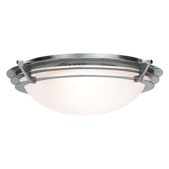 Picture of 15w Saturn Module 90Plus CRI Damp Location Brushed Steel Frosted Dimmable Led Flush-Mount (OA HT 5.5) (CAN 0.25"Ø10.25")