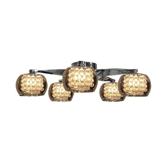 Foto para 240w (5 x 48) Glam G9 G9 Xenon Dry Location Chrome MIR 5 -Light Flush-Mount (OA HT 5.5)