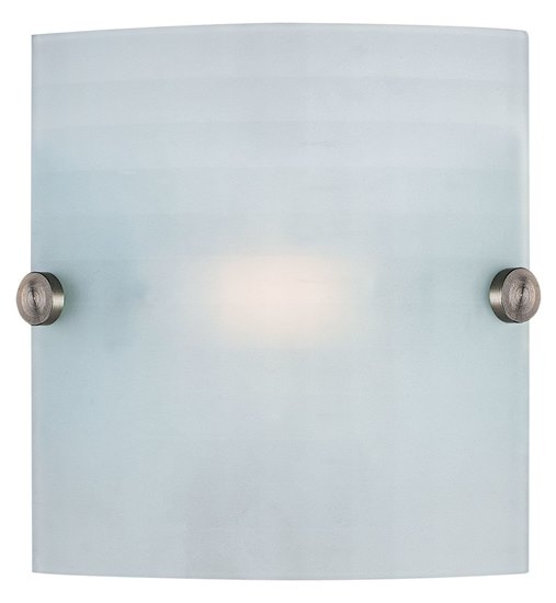 Picture of 16w Radon Module 90Plus CRI Damp Location Brushed Steel Checkered Frosted Wall Fixture (OA HT 8) (CAN 4.75"x6.88"x0.88")