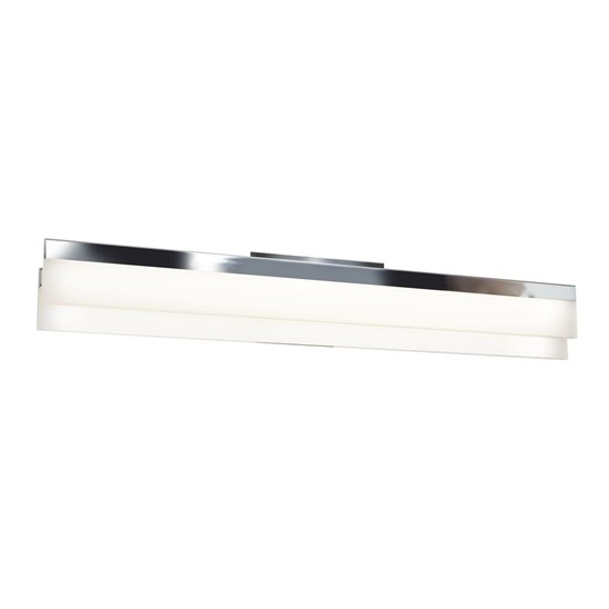 Foto para 30w Linear Module 85CRI LED Damp Location Chrome ACR Dimmble Wall Vanity Fixture (OA HT 5) (CAN 4.25"x8"x1.5")