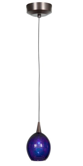 Foto para 35w Zeta GY6.35 Bi-Pin Halogen Dry Location Bronze Cobalt Studio C Crackle Glass Pendant~ (CAN Ø4.5")