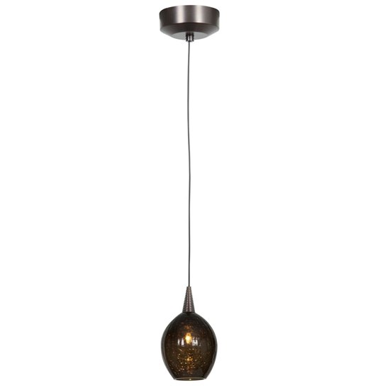 Foto para 35w Zeta GY6.35 Bi-Pin Halogen Dry Location Bronze Smoke Studio C Crackle Glass Pendant~ (CAN Ø4.5")