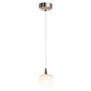 Foto para 35w Zeta GY6.35 Bi-Pin Halogen Dry Location Brushed Steel Opal Low Voltage Pendant With Hermes Glass (CAN Ø4.5")