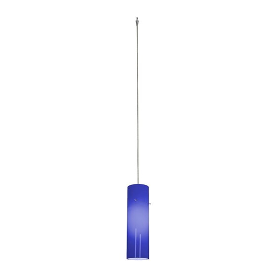 Picture of 35w Zeta GY6.35 Bi-Pin Halogen Dry Location Brushed Steel Cobalt Anari Silk Low Voltage Pendant Excluding Mono-Pod (CAN 4.5")